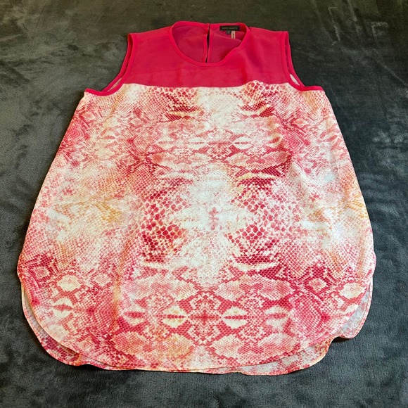 Vince Camuto Pink Snake Print Sleeveless Tunic Top Lightweight Womens Small - Picture 1 of 7